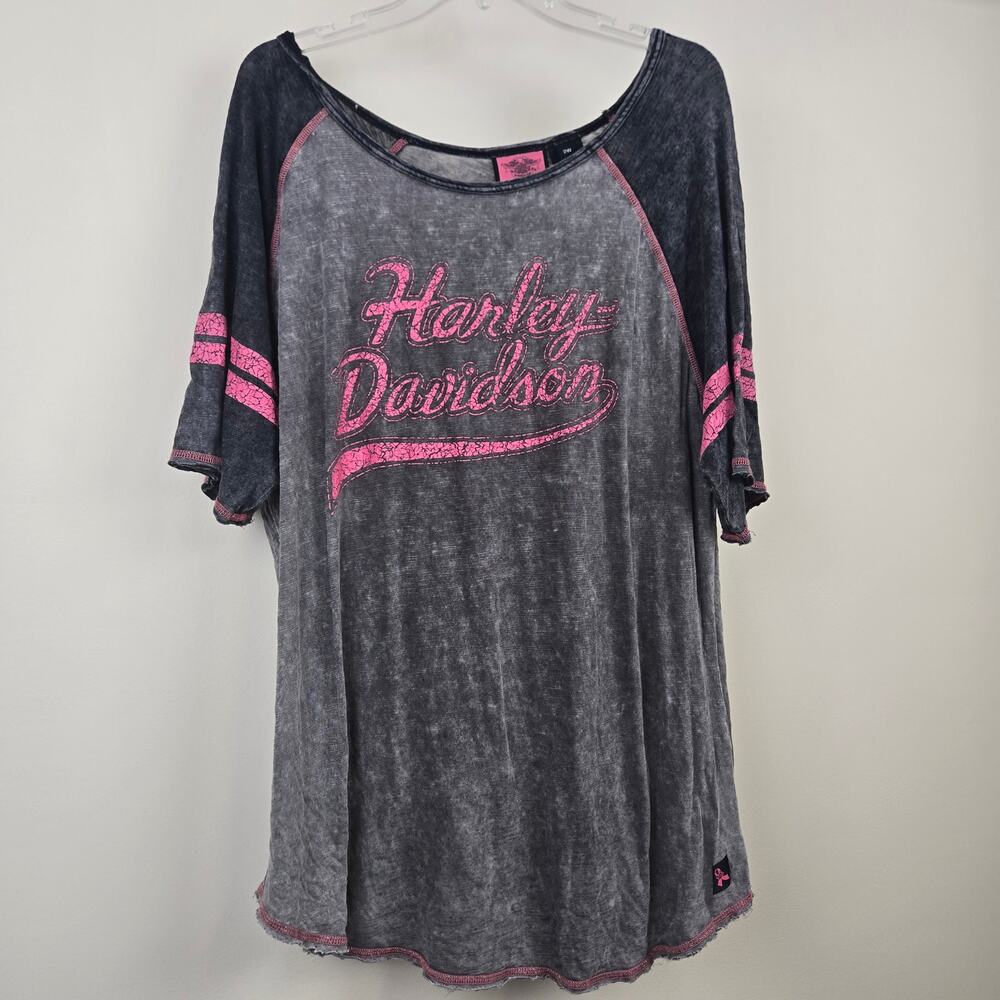 Harley Davidson 2X Womans Pink Plus Shirt Top